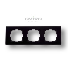 Рамка 3-ная GRANO черный металик