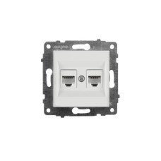 Механизм розетки компьютерной двойной (CAT6) белый GRANO