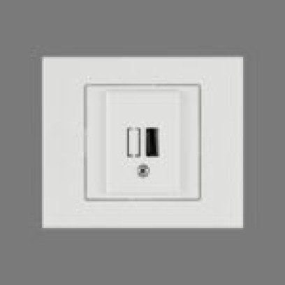 Розетка 1-USB біла GRANO, 400-010300-245