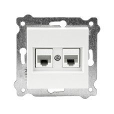 Механизм розетки компьютерной двойной (CAT6) белый KARELL