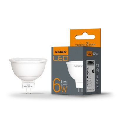 LED лампа VIDEX MR16e 6W GU5.3 4100K, VL-MR16e-06534