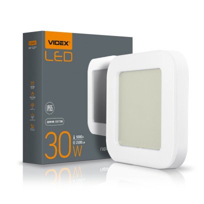 LED світильник ART (ЖКГ) квадратний VIDEX 30W 5000K, VL-BHFS-305
