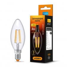 LED лампа VIDEX Filament C37F 4W E14 3000K 220V