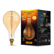 LED лампа VIDEX Filament PS160FASD 8W E27 2200K 220V димерна