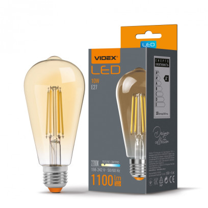 LED лампа VIDEX Filament ST64FA 10W E27 2200K, VL-ST64FA-10272
