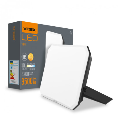 LED прожектор VIDEX F3 100W 5000K 220V Black, VLE-F3-1005B