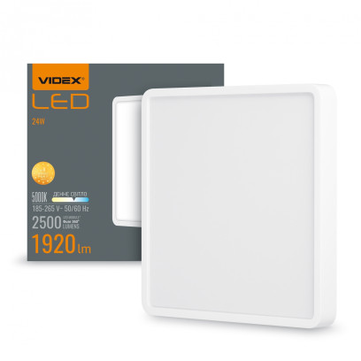 LED світильник накладний квадрат VIDEX 24W 5000K, VL-DLSS-245