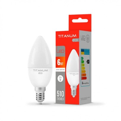 LED лампа TITANUM RED C37 6W E14 4100K 220V, TLС37е06144