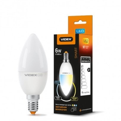 LED лампа з регулюванням колірності VIDEX C37eC3 6W E14 220V, VL-C37eC3-0614