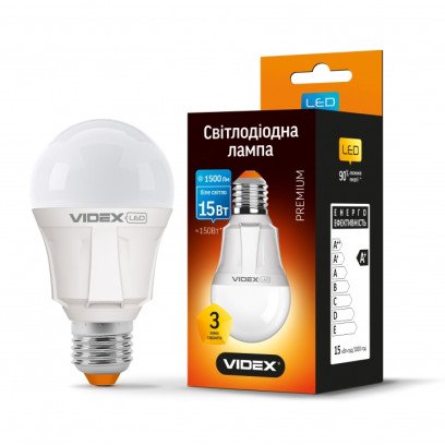 LED лампа VIDEX A60 15W E27 4100K 220V, VL-A60-15274