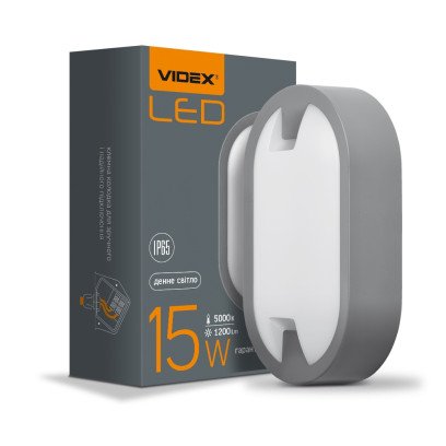 LED світильник (ЖКГ) овальний VIDEX 15W 5000K, VL-BH12O-155