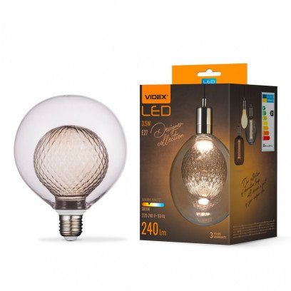 LED лампа VIDEX Filament VL-DG125-BB80LF 3.5W E27 3000K Bulb in bulb, VL-DG125-BB80LF