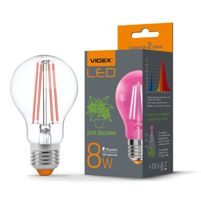LED лампа VIDEX Filament A60FF 08W E27 1000K, VL-A60FF-08271