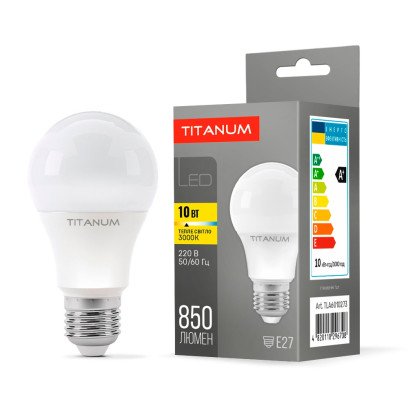LED лампа TITANUM A60 10W E27 3000K, TLA6010273