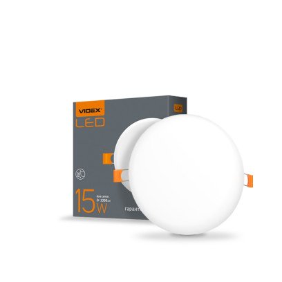 LED світильник безрамочний круглий VIDEX 15W 4100K, VL-DLFR-154