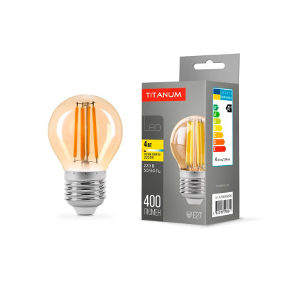 LED лампа TITANUM  Filament G45 4W E27 2200K 220V  бронза, TLFG4504272A
