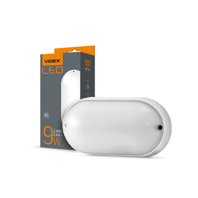 LED світильник (ЖКГ) овальний VIDEX 9W 5000K білий, VL-BHO-095PW