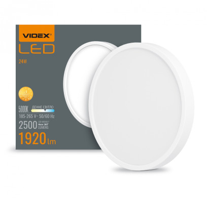 LED Світильник накладний квадрат VIDEX 24W 5000K, VL-DLRS-245