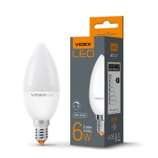 LED лампа VIDEX  C37eD 6W E14 4100K дімерна