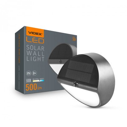 LED світильник автономний настінний IP54 VIDEX 500Lm 5000K, VL-BHSO-002-S