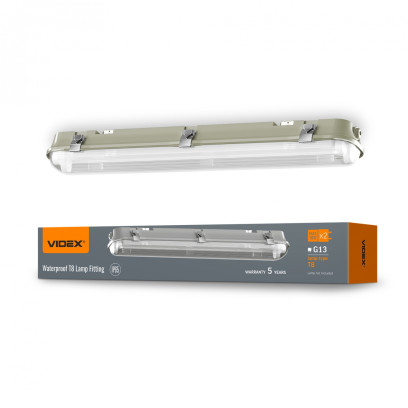 LED світильник IP65 лінійний під лампу 2хТ8 VIDEX 0,6М 220V, VL-BNW-T8062G