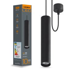 LED светильник подвесной накладной VIDEX 10W 4100K черный