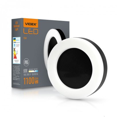 LED світильник ART IP65 круглий VIDEX 15W 5000K Black, VL-BHFR-155B