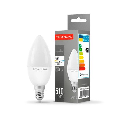 LED лампа TITANUM C37 6W E14 4100K, TLС3706144