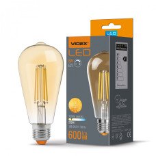 LED лампа VIDEX Filament ST64FAD 6W E27 2200K дімерна