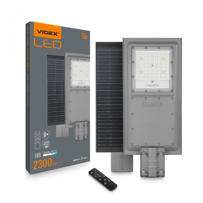 LED ліхтар вуличний автономний VIDEX 2300Lm 5000K, VL-SLSO-082-S