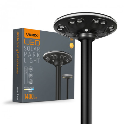 LED світильник автономний парковий IP54 VIDEX 1400Lm Сенсорний, VL-GLSO-1254-S