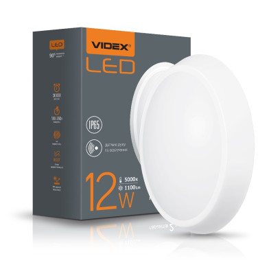 LED світильник (ЖКГ) овальний VIDEX 12W 5000K білий сенсорний, VL-BHO-125PW-S