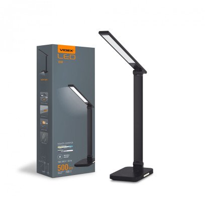 LED лампа настiльна з бездротовою зарядкою VIDEX VL-TF17B 20W 1800-6500K, VL-TF17B
