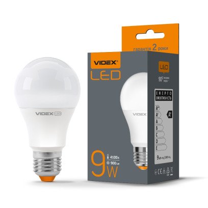 LED лампа VIDEX A60e 9W E27 4100K, VL-A60e-09274
