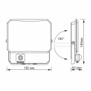 LED прожектор VIDEX F3 50W 5000K з датчиком руху 220V Black, VLE-F3-0505B-S