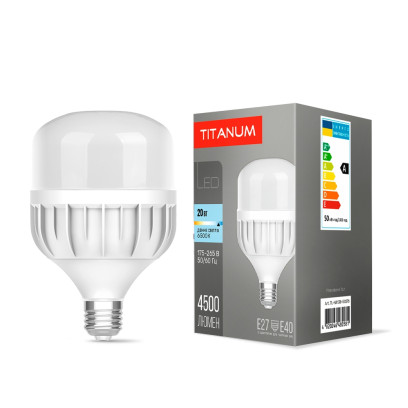 LED лампа TITANUM A138 50W E27 6500К, TL-HA138-50276