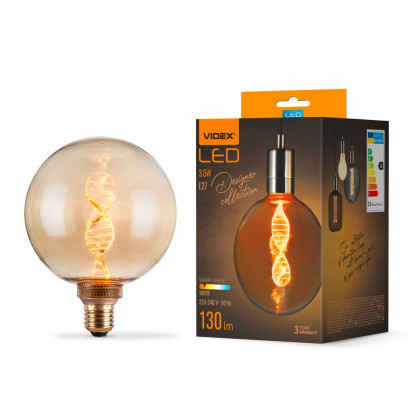 LED лампа VIDEX Filament 3.5W E27 1800K Amber, VL-DNA-G125-A