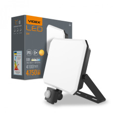LED прожектор VIDEX F3 50W 5000K з датчиком руху 220V Black