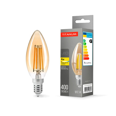 LED лампа TITANUM  Filament C37 4W E14 2200K 220V бронза, TLFC3704142A