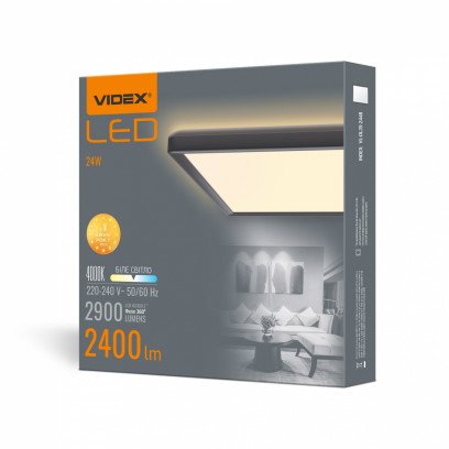 LED светильник с декоративной подсветкой VIDEX DL3S 24W 4000K Черный, VL-DL3S-244B