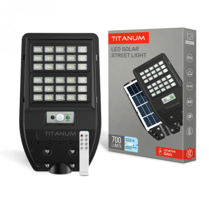 LED светильник солнечный IP54 TITANUM 700Lm 5000K Сенсорный, TL-SLSO-105-S