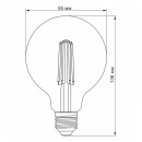 LED лампа VIDEX Filament G95FAD 7W E27 2200K дімерна, VL-G95FAD-07272
