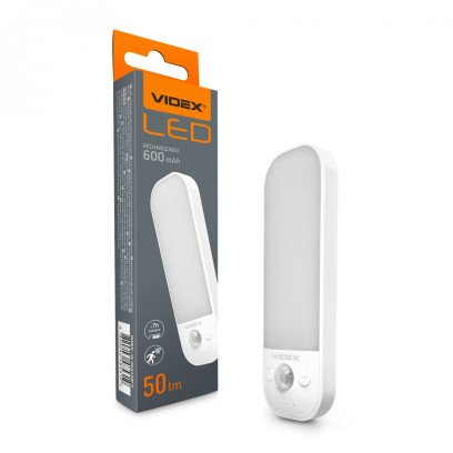 LED Світильник акумуляторний з датчиком руху VIDEX VL-NL014W-S, VL-NL014W-S