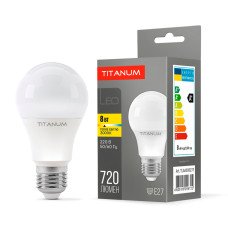  LED лампа TITANUM A60 8W E27 3000K 220V