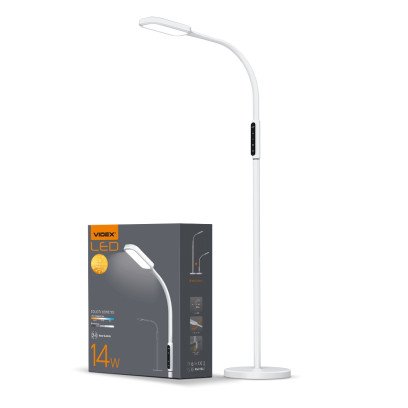 LED торшер підлоговий білий VIDEX  VL-TF07W 14W 3000-5500K, VL-TF07W