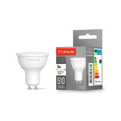 LED лампа TITANUM MR16 6W GU10 4100K 220V, TLMR1606104
