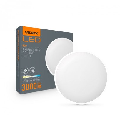 LED Світильник аварійний накладний з датчиком руху VIDEX 30W 2700-6500K 220V, VL-CLR-EM300-2