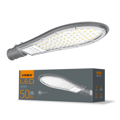 LED ліхтар вуличний VIDEX IP65 50W 5000K 220V, VL-SLE15-506