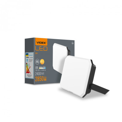 LED прожектор VIDEX F3 30W 5000K 220V Black, VLE-F3-0305B