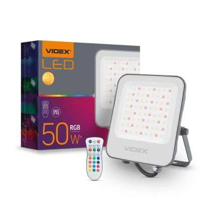 LED прожектор VIDEX 50W RGB 220V, VL-F3-50-RGB